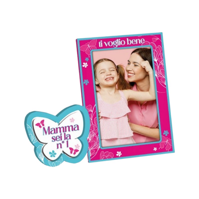Bellissima cornice 3d per la festa della mamma con farfalla 3d girevole e la scritta "Sei la numero 1"