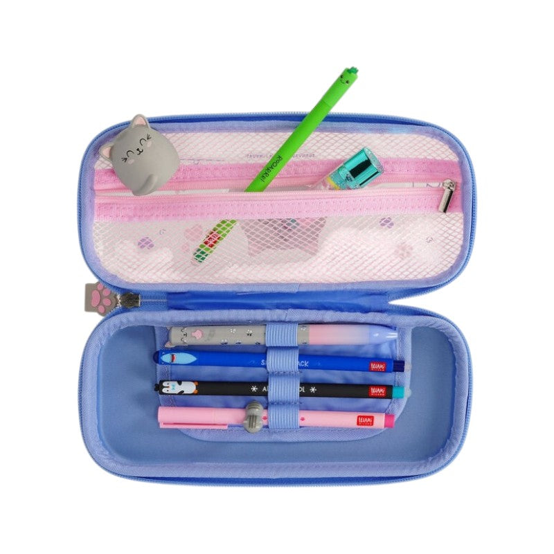 Bellissimo astuccio legami in plastica rigida con un gattino 3D