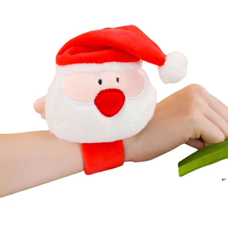 Bellissimo braccialetto natalizio con chiusura a schiaffo e peluche