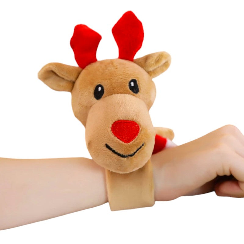 Bellissimo braccialetto natalizio con chiusura a schiaffo e peluche