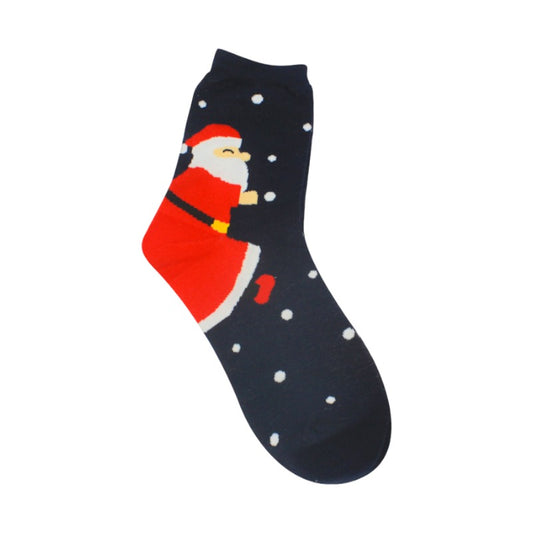 Bellissime calze natalizie con design di Babbo Natale sul tallone