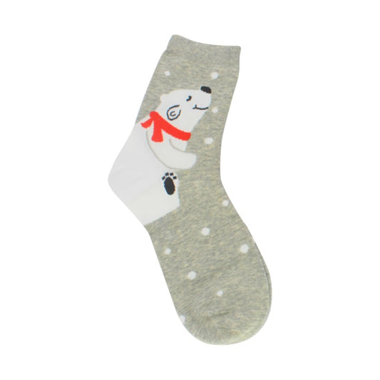 Bellissime calze natalizie con disegnato un orso polare sul tallone