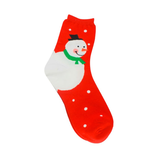 Bellissime calze natalizie con disegnato un pupazzo di neve sul tallone