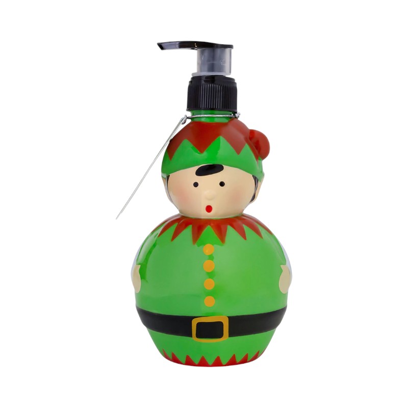 Bellissimo accessorio per il bagno natalizio a forma di elfo, fantastico dispenser per il sapone mani.
