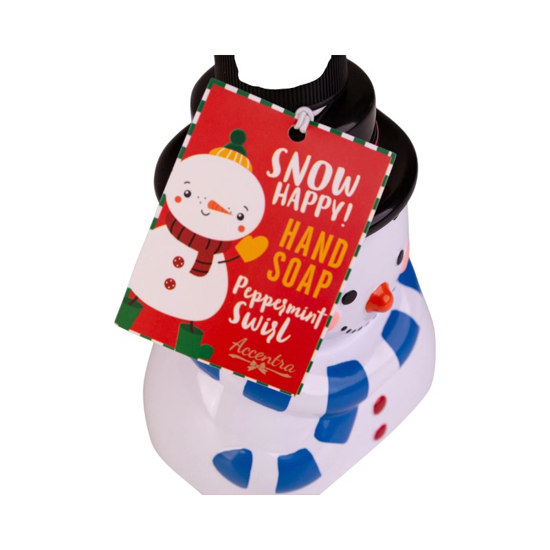 Portasapone mani natalizio a forma di pupazzo di neve