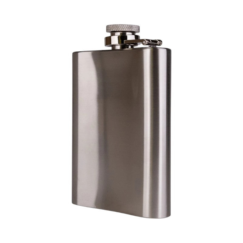 Bellissimo set bagno regalo da uomo composto da un docciaschiuma ed una fiaschetta in acciaio inox.