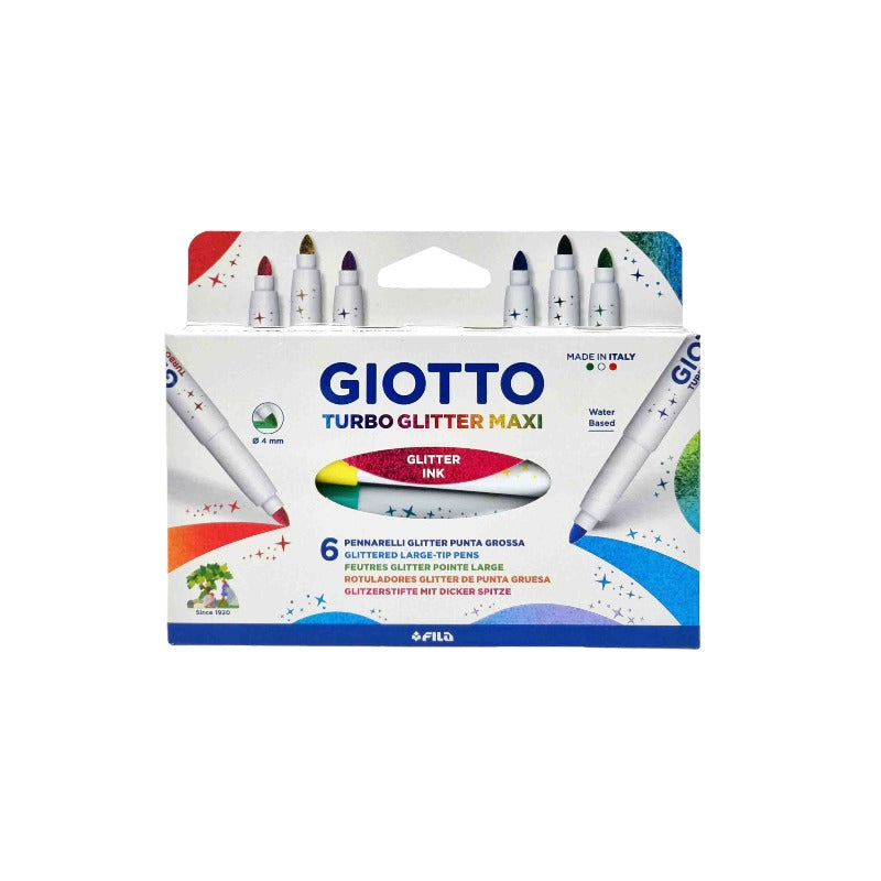 Scatola di pennarelli Giotto Turbo Maxi Glitter 6 pezzi | Viano Shop