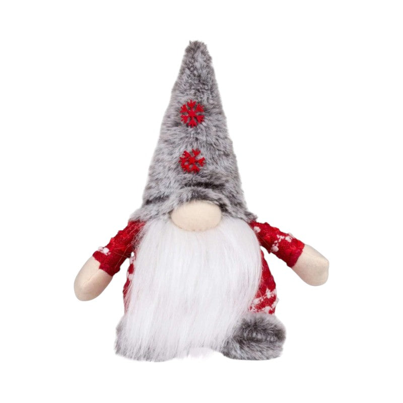 Due gnomi fermaporta natalizi con barba lunga e cappello