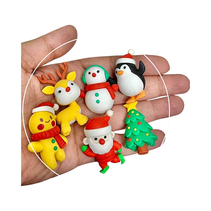 Bellissimo set composto da 6 gomme da cancellare natalizie