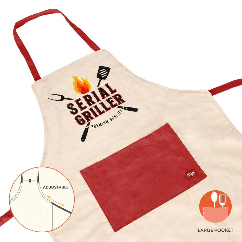 Fantastico grembiule da cucina da adulto con la scritta "Serial Griller"