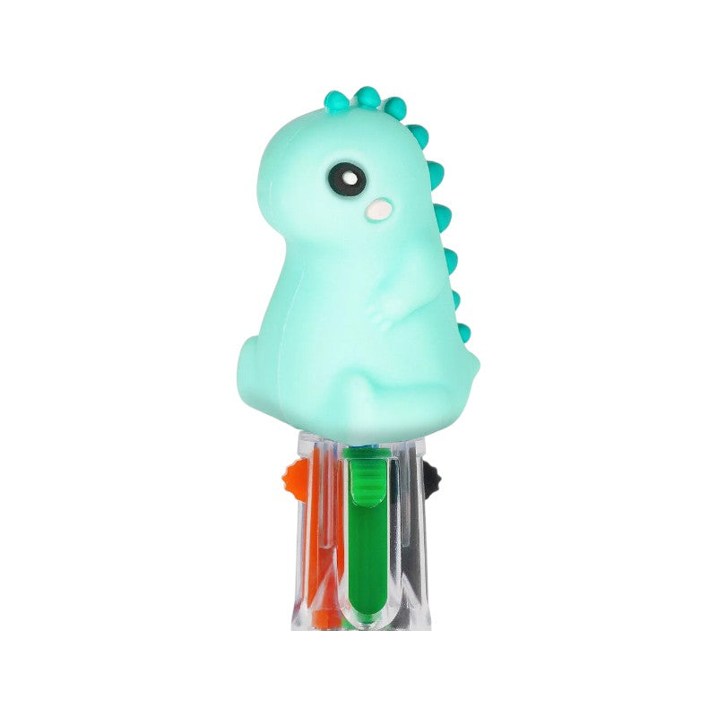 Bellissima penna a 4 colori legami con un dinosauro 3D in cima