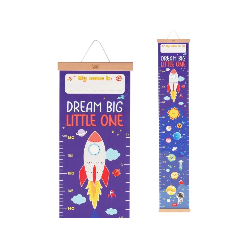 Bellissimo metro misuratore altezza da parete legami a tema spazio