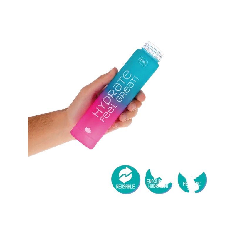 Simpaticissima borraccia motivazionale legami con tacche che ti aiutano a raggiungere i tuoi obiettivi di idratazione.