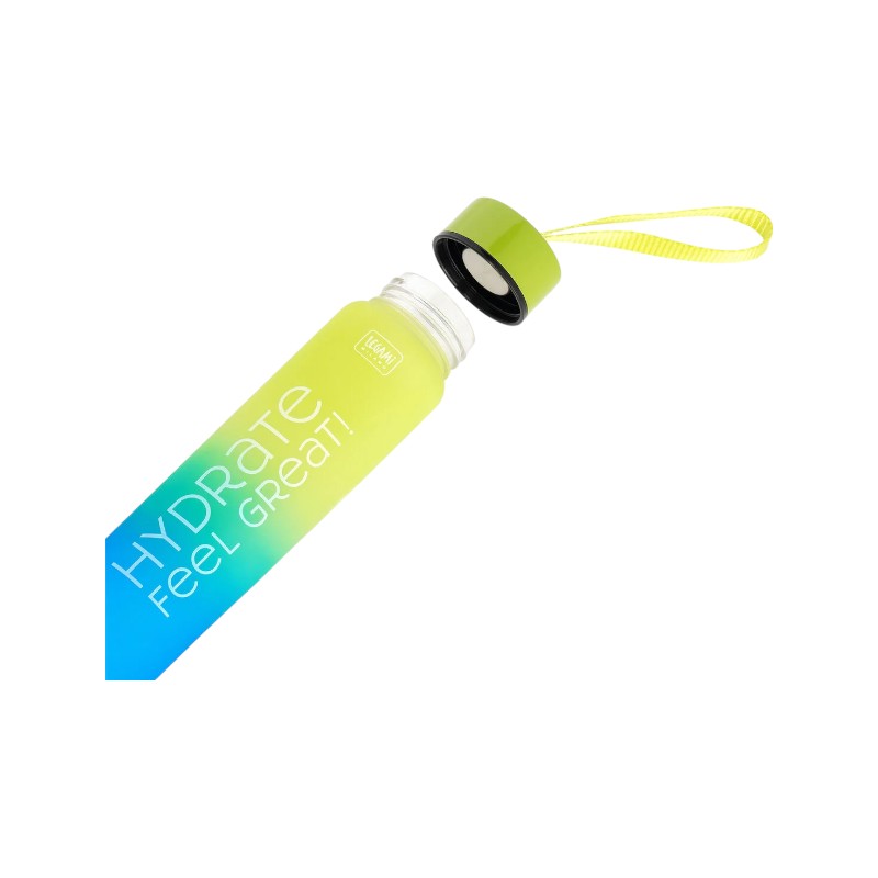 Simpaticissima borraccia motivazionale legami con tacche che ti aiutano a raggiungere i tuoi obiettivi di idratazione.