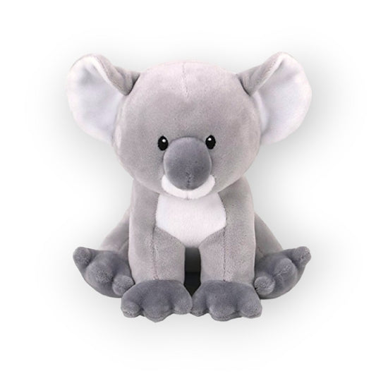 Fantastico peluche a forma di koala di color grigio con dettagli bianchi. Tenerissimo e morbidissimo, ottima idea regalo. Dimensione 16cm