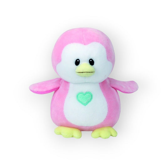 Fantastico Peluche a forma di pinguino di colore rosa con dettagli bianchi. Tenerissimo e morbidissimo, ottima idea regalo. Dimensione 16cm
