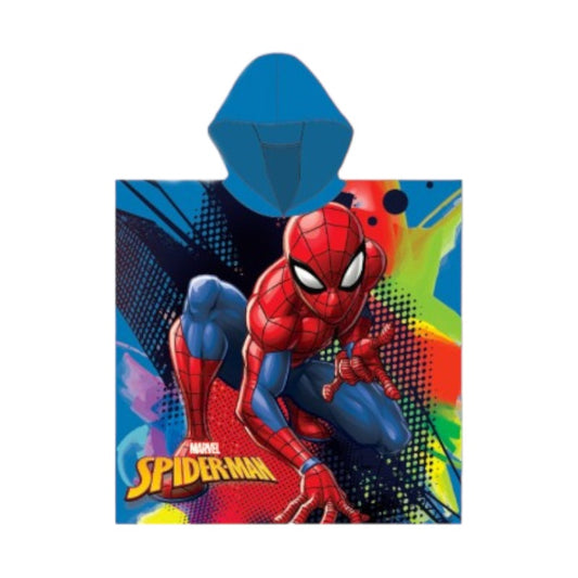 Bellissimo accappatoio in microfibra con cappuccio a tema Marvel Spiderman