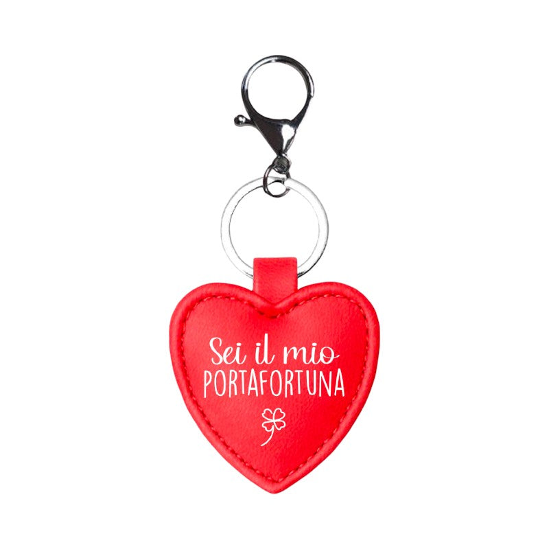 Bellissimo portachiavi regalo per san Valentino a forma di cuore con scritta "Sei il mio Portafortuna"