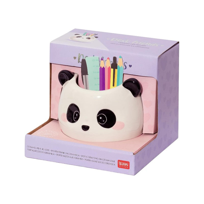 Bellissimo portapenne in ceramica da scrivania legami a forma di Panda