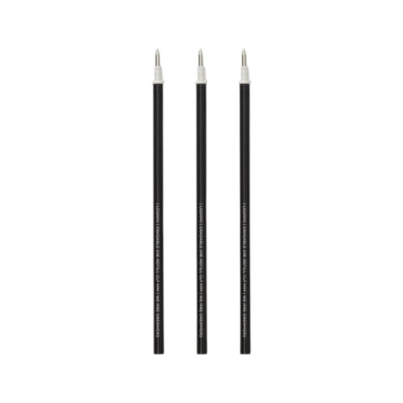 Set composto da tre refill per le penne cancellabili legami Nero