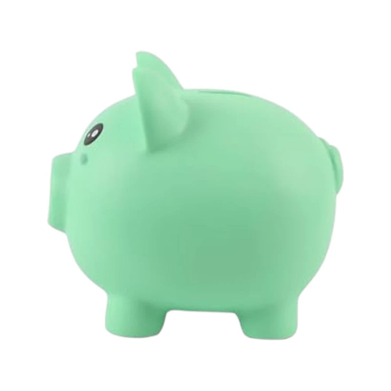 Salvadanaio 3D a forma di maialino verde in PVC