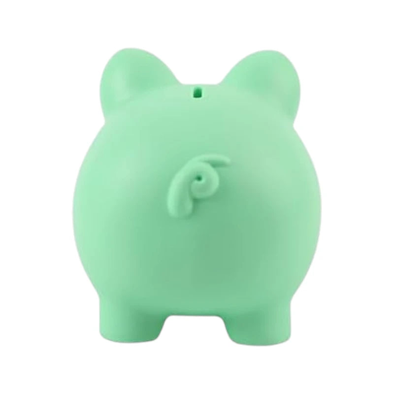 Salvadanaio 3D a forma di maialino verde in PVC