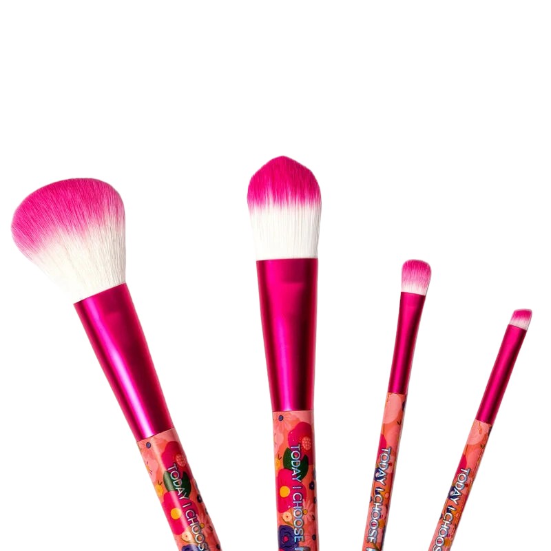 Bellissimo set composto da 4 pennelli per il trucco a tema floreale