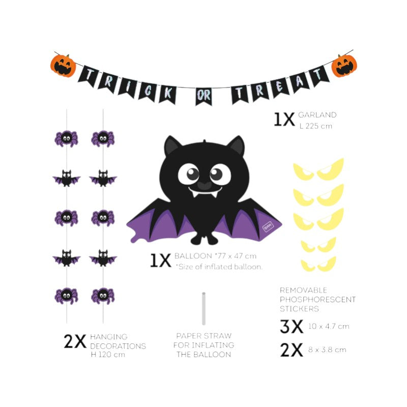 Bellissimo set composto da tantissime decorazioni per la tua porta d'ingresso a tema Halloween.