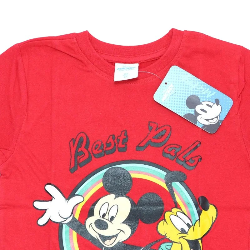 Bellissima maglietta rossa per bambini a tema Disney Mickey Mouse