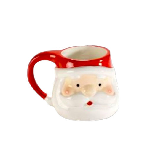 Bellissima tazza in ceramica di altissima qualità con la forma del viso di Babbo Natale in 3D