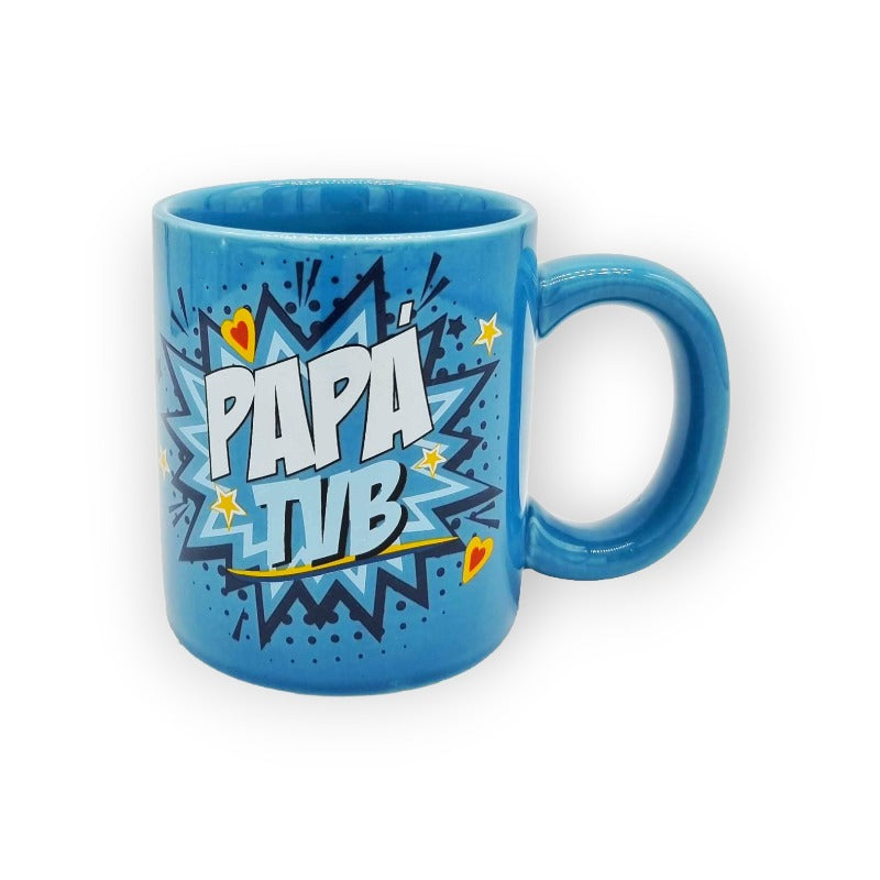 Festa del papà tazza in ceramica azzurra "Papà tvb"