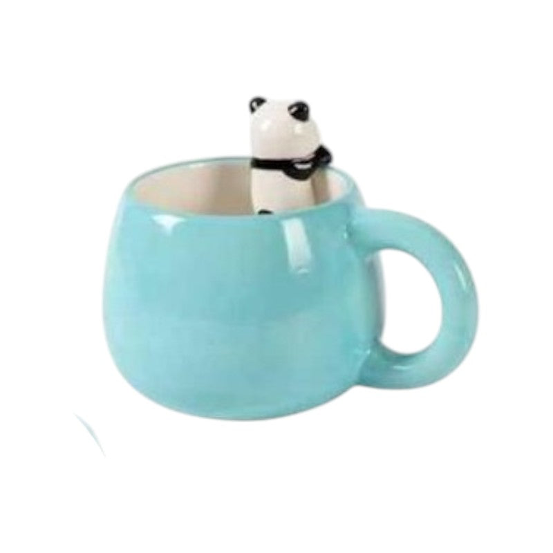 Bellissima tazza in ceramica di altissima qualità, tonalità pastello con animaletto 3D che sbuca da un estremità