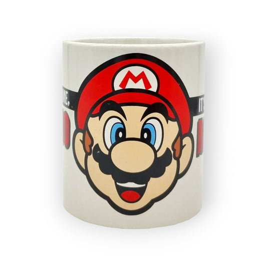Tazza in ceramica Super Mario "Mario it's Me" bianca con faccia di super mario colorata | Viano Shop
