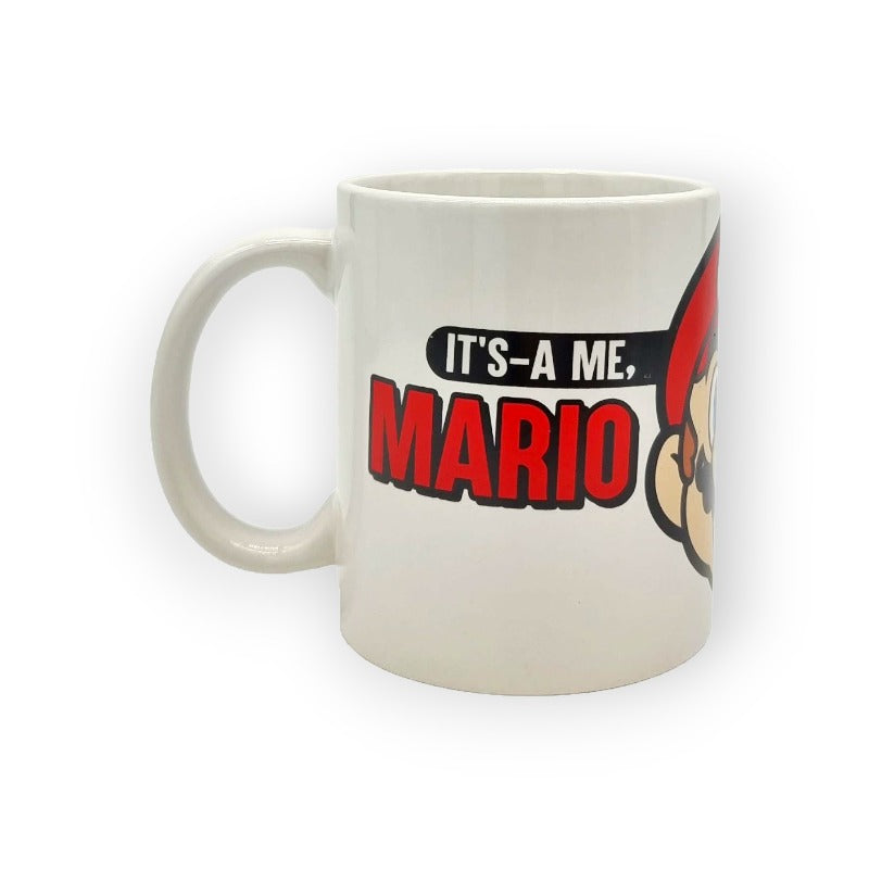 Tazza in ceramica Super Mario "Mario it's Me" bianca con faccia di super mario colorata | Viano Shop
