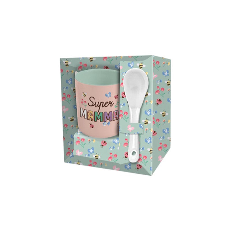 Bellissima tazzina da caffè con cucchiaino per la festa della mamma