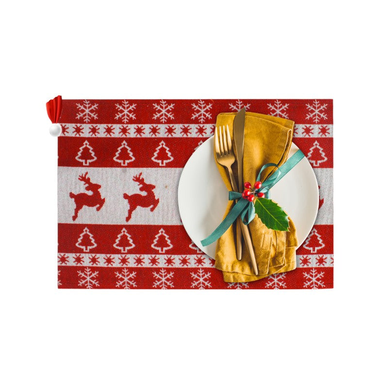 Bellissima tovaglietta da cucina natalizia con design classico a tema renne