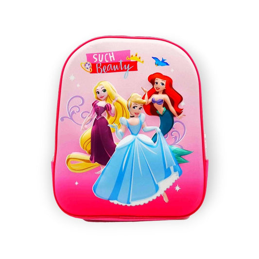 Fantastico zainetto 3d per bambini a tema Disney Princess. Lo zaino è dotato di spalline comode e regolabili. Colore rosa con disegno delle Principesse in rilievo