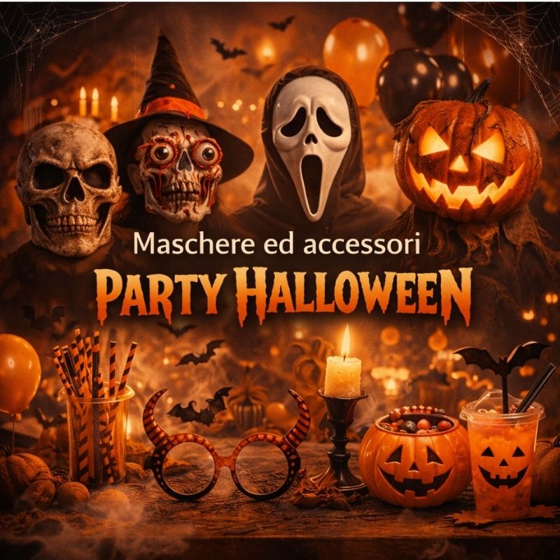 Collezione maschere halloween ed accessori per le feste a tema