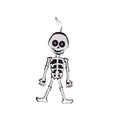 Scheletro di Halloween in feltro da appendere con arti snodabili: zucca arancione o teschio bianco, decorazione simpatica. Su Viano Shop!