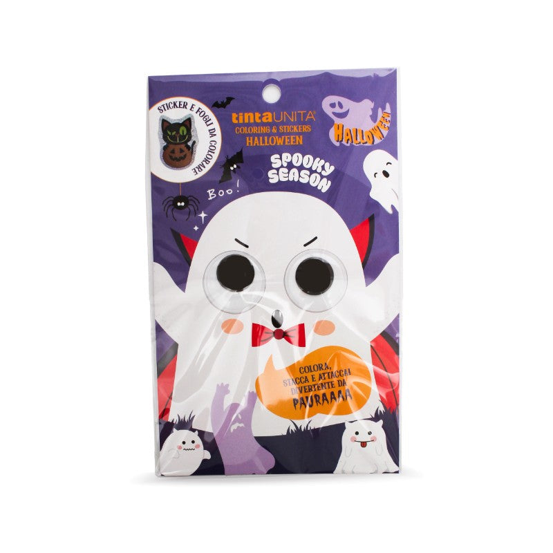 Coloring & Stickers Halloween Tinta Unita: kit con fogli da colorare e sticker per bambini, colora, stacca e attacca! Su Viano Shop!