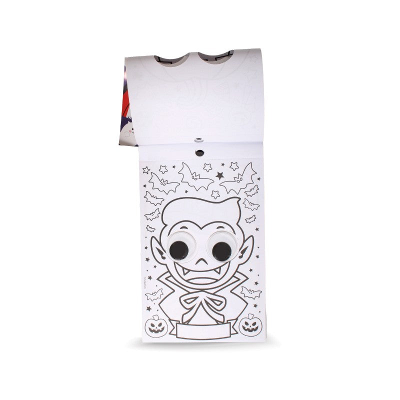 Coloring & Stickers Halloween Tinta Unita: kit con fogli da colorare e sticker per bambini, colora, stacca e attacca! Su Viano Shop!