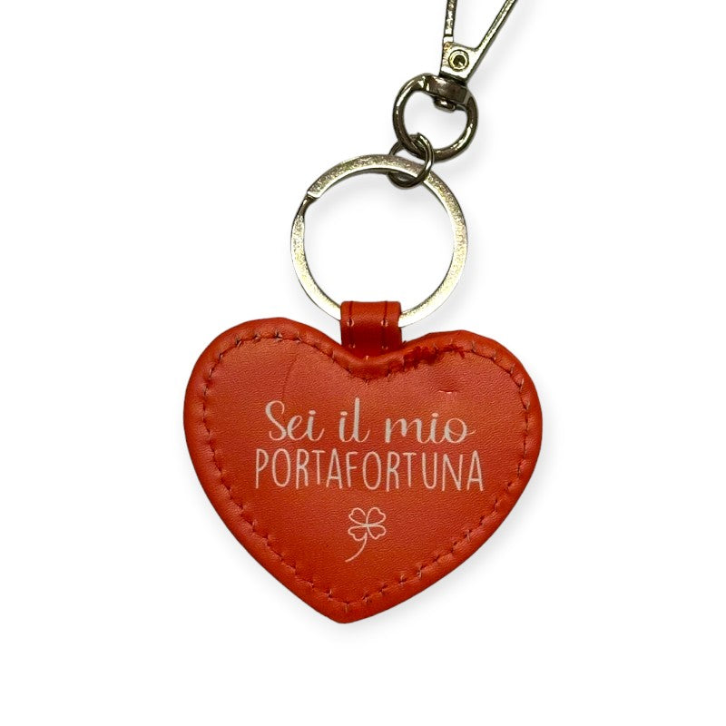 Bellissimo portachiavi regalo per san Valentino a forma di cuore con scritta "Sei il mio Portafortuna"