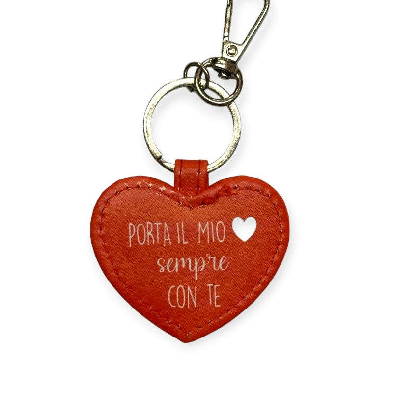 Bellissimo portachiavi regalo per san Valentino a forma di cuore con scritta "Porta il mio cuore sempre con te"