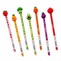 Matite HB kawaii I-Total Fresh Market: fusto glitter e topper 3D frutta e verdura. Da collezione, perfette per scuola e regalo originale per bambini!
