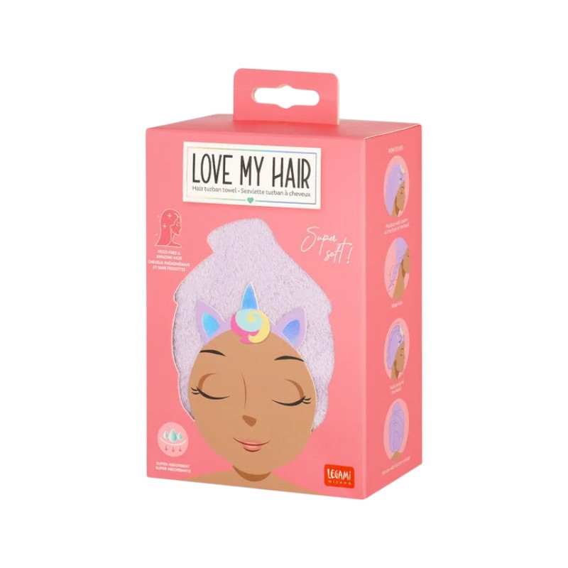Bellissimo turbante per capelli a tema unicorno