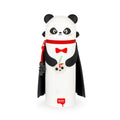 Astuccio Kawaii Legami Panda Halloween Edition: mantello, papillon, ciondolo teschio glow in the dark, zip rossa. Edizione limitata!