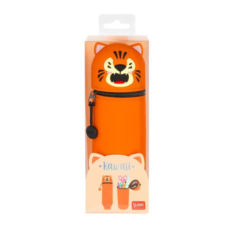 Bellissimo astuccio arancione a forma di tigre