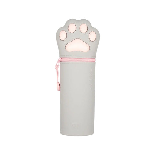 Bellissimo astuccio grigio a forma di zampa di gatto