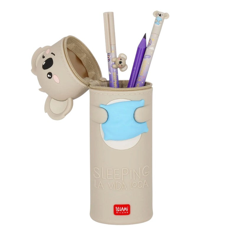 Astuccio Kawaii Legami Koala in silicone morbido con zip: diventa portapenne da scrivania. Scoprilo su Viano Shop!