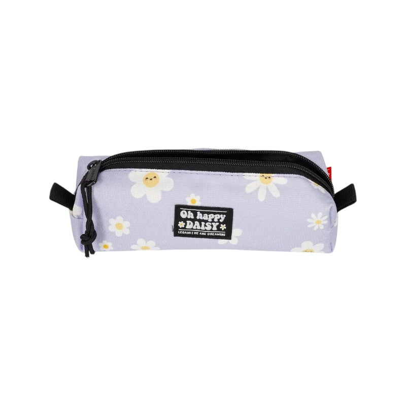 Astuccio Legami Margherite lilla a tombolino con fiori kawaii e patch Oh Happy Daisy: pratico e capiente per penne e matite. Su Viano Shop!